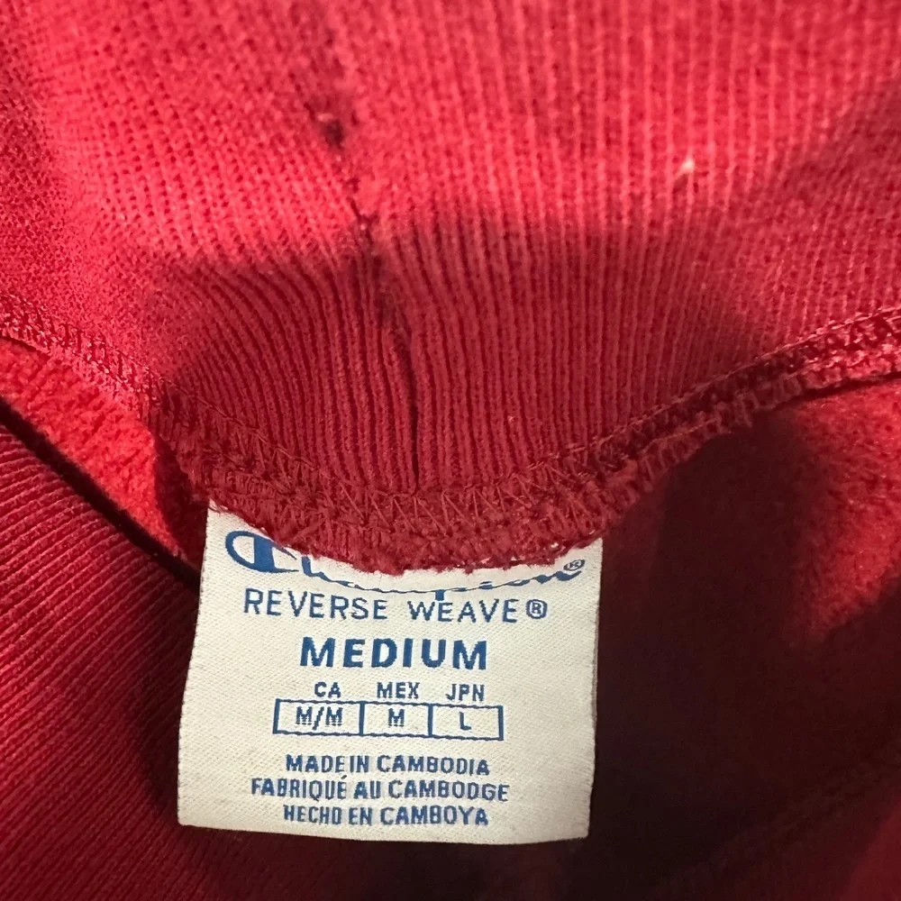 Vintage Champion Reverse Weave Joggers - Red All-Over Logo Print (Size Medium) - Picture 4 of 7